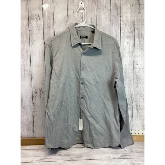 Preppy Streetwear Coquette Utility DKNY Men's Long Sleeve Stretch Shirt Large - Picture 1 of 6